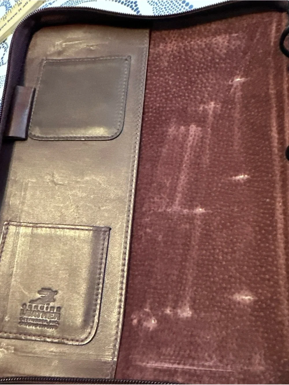 Day Runner Classic Genuine Leather 3-Ring Planner Organizer Burgundy Full Zipper